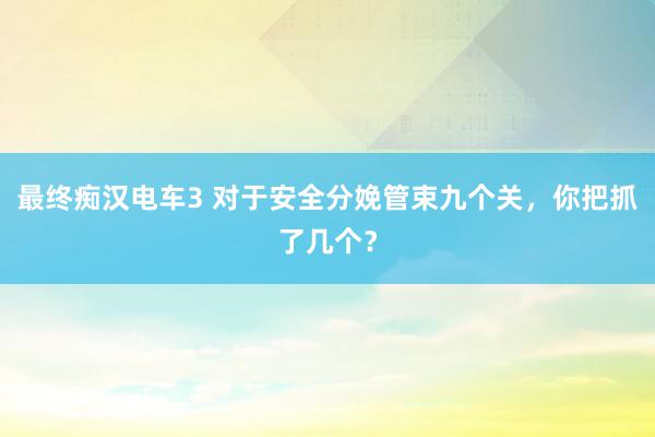 最终痴汉电车3 对于安全分娩管束九个关，你把抓了几个？