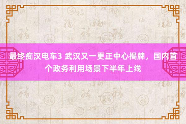 最终痴汉电车3 武汉又一更正中心揭牌，国内首个政务利用场景下半年上线