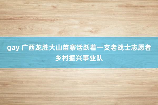 gay 广西龙胜大山苗寨活跃着一支老战士志愿者乡村振兴事业队