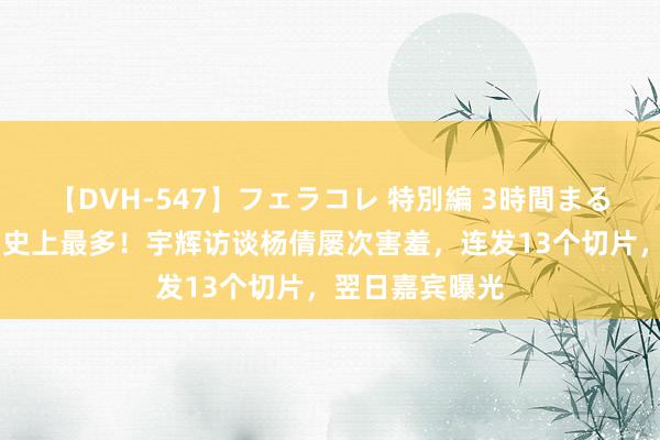 【DVH-547】フェラコレ 特別編 3時間まるごとWフェラ 史上最多！宇辉访谈杨倩屡次害羞，连发13个切片，翌日嘉宾曝光