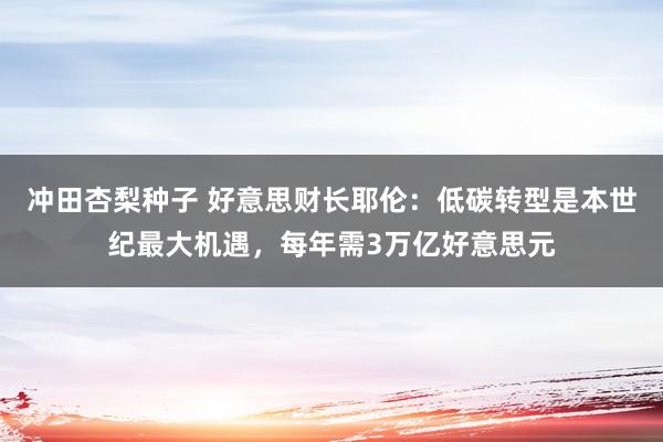 冲田杏梨种子 好意思财长耶伦：低碳转型是本世纪最大机遇，每年需3万亿好意思元