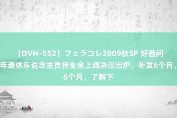 【DVH-552】フェラコレ2009秋SP 好音问！2024年退休东说念主员待业金上调决议出炉，补发6个月，了解下