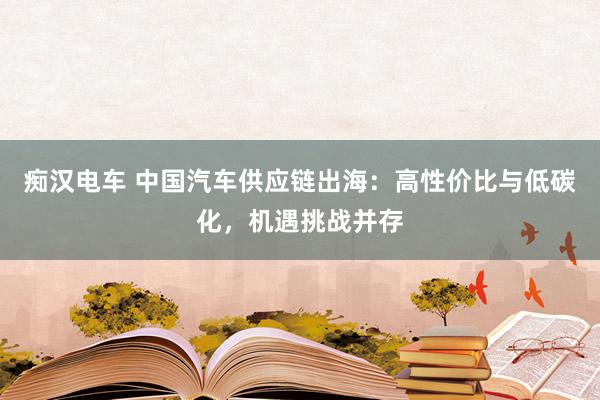 痴汉电车 中国汽车供应链出海：高性价比与低碳化，机遇挑战并存