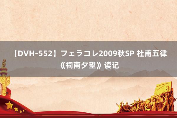 【DVH-552】フェラコレ2009秋SP 杜甫五律《祠南夕望》读记