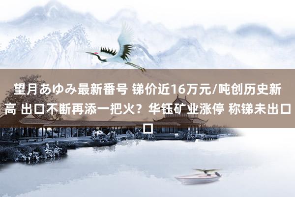 望月あゆみ最新番号 锑价近16万元/吨创历史新高 出口不断再添一把火？华钰矿业涨停 称锑未出口